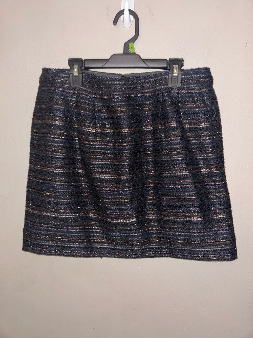 J. Crew Factory Skirt - black/metallic stripe mini length